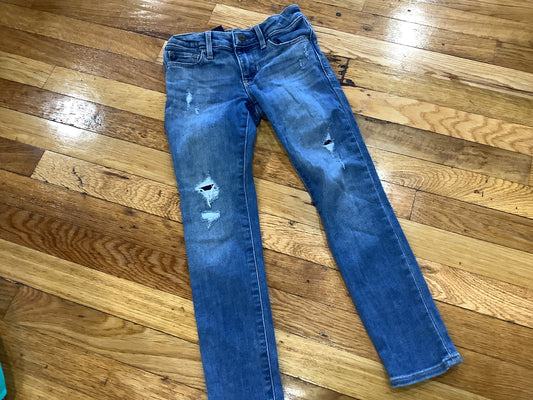Girl’s Size 7 Super Skinny Jeans Adjustable Waist, Distressed