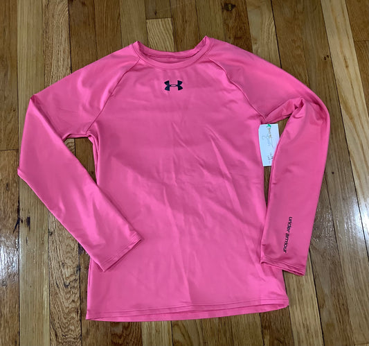 Girl’s YXL UA LS Fitted Top Pink