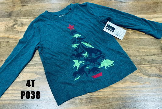 4T - Dinosaur Christmas Tree shirt