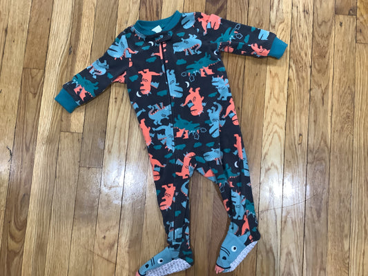 Boy’s 12 Months Footed Pajamas Dinosaurs