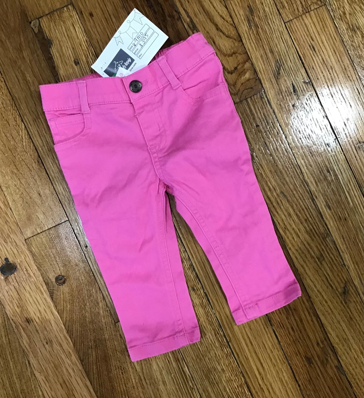 6-9 mo. Girl’s Skinny Jeans, Elastic Waist, Pink