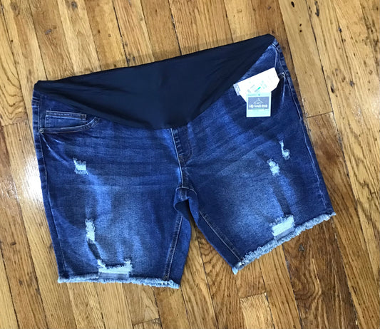 XL 16-18 Maternity Jean Shorts Belly Band