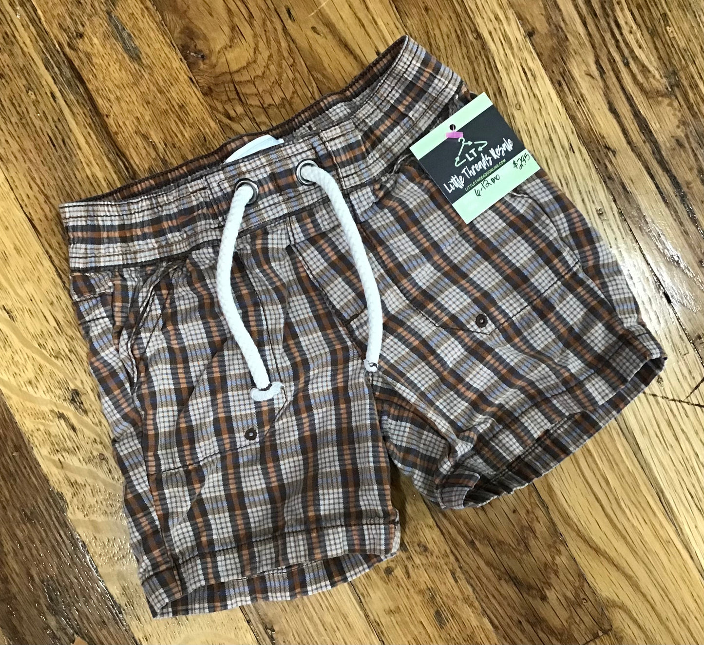 6/12 mo. boys shorts elastic drawstring waist