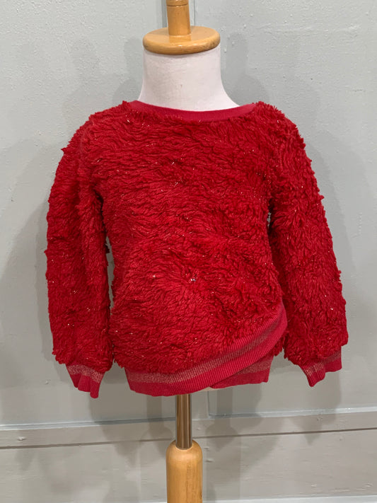 Size 4 fuzzy red sparkle sweater